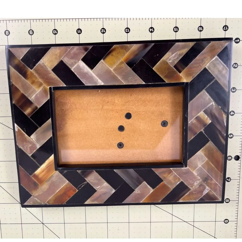 Pier 1 Horn Mosaic Frame Herringbone Tabletop 4x6